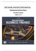 Test Bank and solutions manual  for Multinational Business Finance 16th Edition By (Eiteman/Stonehill/Moffett), ISBN: 9780137496013, All 18 Chapters Covered, Verified Latest Edition