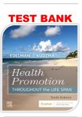 Test Bank for Health Promotion Throughout the Life Span, 10th Edition by Edelman, 9780323761406, Covering Chapters 1-25 | Includes Rationales.