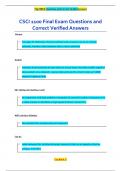 CSCI 1100 Final Exam Questions and  Correct Verified Answers