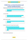 CSNN Class 3 Cortisol Questions and  Correct Verified Answers