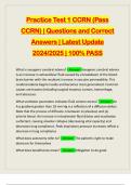 Practice Test 1 CCRN (Pass CCRN) | Questions and Correct Answers | Latest Update 2024/2025 | 100% PASS