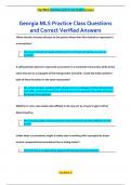 Georgia MLS Practice Class Questions  and Correct Verified Answers