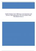 Sophia Statistics Unit 3 Milestone, Latest Questions and Answers with Explanations, All Correct Study Guide, Download to Score A