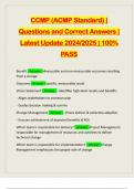 CCMP (ACMP Standard) | Questions and Correct Answers | Latest Update 2024/2025 | 100% PASS