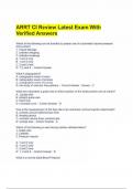 ARRT CI Review Latest Exam With Verified Answers