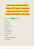 LCDC Exam (Study Guide for Texas LCDC Exam) | Questions and Correct Answers | Latest Update 2024/2025 | 100% PASS