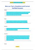 Mus 101 Test 1 Questions and Correct  Verified Answers