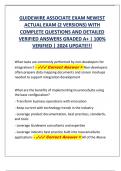 GUIDEWIRE ASSOCIATE EXAM NEWEST  ACTUAL EXAM (2 VERSIONS) WITH  COMPLETE QUESTIONS AND DETAILED  VERIFIED ANSWERS GRADED A+ | 100%  VERIFIED | 2024 UPDATE!!!