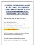 GUIDEWIRE TEST FINAL EXAM NEWEST  ACTUAL EXAM (2 VERSIONS) WITH  COMPLETE QUESTIONS AND DETAILED  VERIFIED AANSWERS GRADED A+ |  100% VERIFIED | 2024 UPDATE!!!