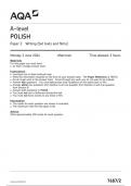 AQA A-level POLISH Paper 2 JUNE 2024 QUESTION PAPER AND MARK SCHEME