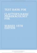 TEST BANK FOR CLAYTON’S BASIC PHARMACOLOGY  FOR NURSES 18TH  EDITION BY WILLIHNGANZ