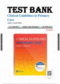 Test Bank - Clinical Guidelines in Primary Care, 4th Edition by Amelie Hollier