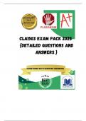 CLA1503 EXAM PACK 2025  {DETAILED QUESTIONS AND ANSWERS }