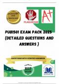 PUB1501 EXAM PACK 2025  {DETAILED QUESTIONS AND ANSWERS 