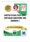 SAE3701 EXAM PACK 2025  {DETAILED QUESTIONS AND ANSWERS }