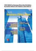 TEST BANK For Business Ethics Now 6th Edition By Andrew Ghillyer (All Chapters) Latest 2024 A+