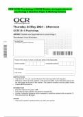 OCR GCSE Psychology J203/02 Studies and applications in  psychology 2 Question Paper & Marking Scheme 