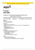 AQA A-level HISTORY Component 2T The Crisis of Communism: the USSR and the Soviet Empire, 1953–2000 JUNE 2024 Question Paper and Mark Scheme