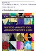 Test Bank Foundations For Population Health In Community/Public Health Nursing By Marcia Stanhope, Jeanette Lancaster{ 6th edition 2024}..FOR BEST RESULTS