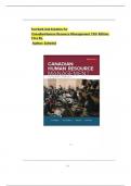 Test Bank and Solution Manual for Canadian Human Resource Management 12th Canadian Edition by Hermann Schwind ||Complete A+ Guide