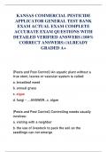 KANSAS COMMERCIAL PESTICIDE  APPLICATOR GENERAL TEST BANK  EXAM ACTUAL EXAM COMPLETE  ACCURATE EXAM QUESTIONS WITH  DETAILED VERIFIED ANSWERS (100%  CORRECT ANSWERS) /ALREADY  GRADED A+