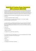 AHA PALS Practice Exam Questions With Answers 2024/2025