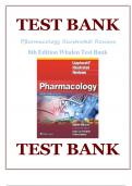 Test Bank Lippincott Illustrated Reviews: Pharmacology 8th Edition by Karen Whalen, All Chapters  ||Complete A+ Guide