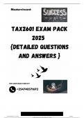 TAX2601 EXAM PACK 2025  {DETAILED QUESTIONS AND ANSWERS }