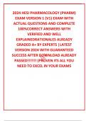 2024 HESI PHARMACOLOGY (PHARM) EXAM VERSION 1 (V1) EXAM WITH ACTUAL QUESTIONS AND COMPLETE 100%CORRECT ANSWERS WITH VERIFIED AND WELL EXPLAINEDRATIONALES ALREADY GRADED A+ BY EXPERTS |LATEST VERSION 2024 WITH GUARANTEED SUCCESS AFTER DOWNLOAD ALREADY PASS