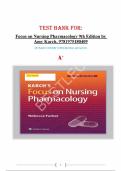 Test Bank Focus on Nursing Pharmacology 9th Edition by Amy Karch, 9781975180409 All Chapters with fully verified Questions and Answers 