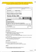 Pearson Edexcel Level 3 GCE History Advanced Subsidiary PAPER 2: Depth study Option 2F.1: India, c1914–48: the road to independence Option 2F.2: South Africa, 1948–94: from apartheid state to ‘rainbow nation’MAY 2024 Question Paper + FINAL Mark Scheme