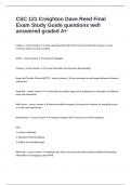 CSC 121 Creighton Dave Reed Final Exam Study Guide questions well answered graded A+