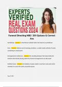 Funeral Directing NBE/ 205 Quizzes & Correct Ans  