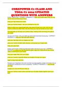 COREPOWER C1 CLASS AND YOGA C1 2024 UPDATED QUESTIONS WITH ANSWERS 