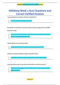 NSG6005 Week 1 Quiz Questions and  Correct Verified Answers