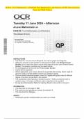 OCR A Level Mathematics A H240/02 Pure Mathematics and Statistics JUNE 2024 Question Paper and Mark Scheme