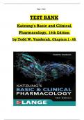 Test Bank- Katzung's Basic and Clinical Pharmacology, 16th Edition (Todd W. Vanderah, 2023) Latest Edition || All Chapters