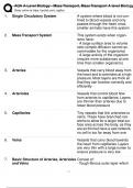 AQA A-Level Biology - Mass Transport, Mass Transport A level Biology