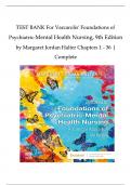 TEST BANK FOR VARCAROLIS' FOUNDATIONS OF PSYCHIATRIC-MENTAL HEALTH NURSING 9TH EDITION BY MARGARET JORDAN HALTER ISBN-10; / ISBN-13; 978-0323697071 COMPLETE CHAPTERS /GRADED A+