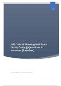 ATI Critical Thinking Exit Exam Study Guide || Questions & Answers (Rated A+)