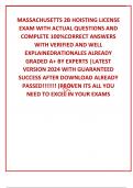 MASSACHUSETTS 2B HOISTING LICENSE EXAM WITH ACTUAL QUESTIONS AND COMPLETE 100%CORRECT ANSWERS WITH VERIFIED AND WELL EXPLAINEDRATIONALES ALREADY GRADED A+ BY EXPERTS |LATEST VERSION 2024 WITH GUARANTEED SUCCESS AFTER DOWNLOAD ALREADY PASSED!!!!!!! (PROVEN