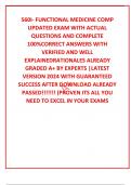 560I- FUNCTIONAL MEDICINE COMP UPDATED EXAM WITH ACTUAL QUESTIONS AND COMPLETE 100%CORRECT ANSWERS WITH VERIFIED AND WELL EXPLAINEDRATIONALES ALREADY GRADED A+ BY EXPERTS |LATEST VERSION 2024 WITH GUARANTEED SUCCESS AFTER DOWNLOAD ALREADY PASSED!!!!!!! (P