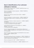 Quiz 2 (Identification of an unknown aldehyde or ketone)- Questions and answers.