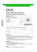 OCR GCSE Biology A (Gateway Science) J247/03 (Higher  Tier) Combined Question Paper & Marking Scheme 