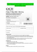 OCR GCSE (9–1) Combined Science B (Twenty First Century  Science) J260/06 Chemistry (Higher Tier) Combined Question  Paper & Marking Scheme