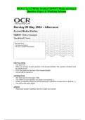 OCR A Level Media Studies H409/01 Media messages  Question Paper & Marking Scheme 