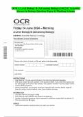 OCR A Level Biology B (Advancing Biology) H422/02 Scientific  literacy in biology Question Paper & Marking Scheme