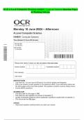 OCR A Level Computer Science H446/01 Computer Systems Question Paper  & Marking Scheme 