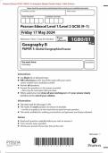 Pearson Edexcel GCSE 1GB0/01 In Geography (1GB0) Paper 1 Merged Question Paper + Mark Scheme