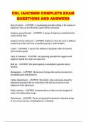 CHL IAHCSMM COMPLETE EXAM QUESTIONS AND ANSWERS